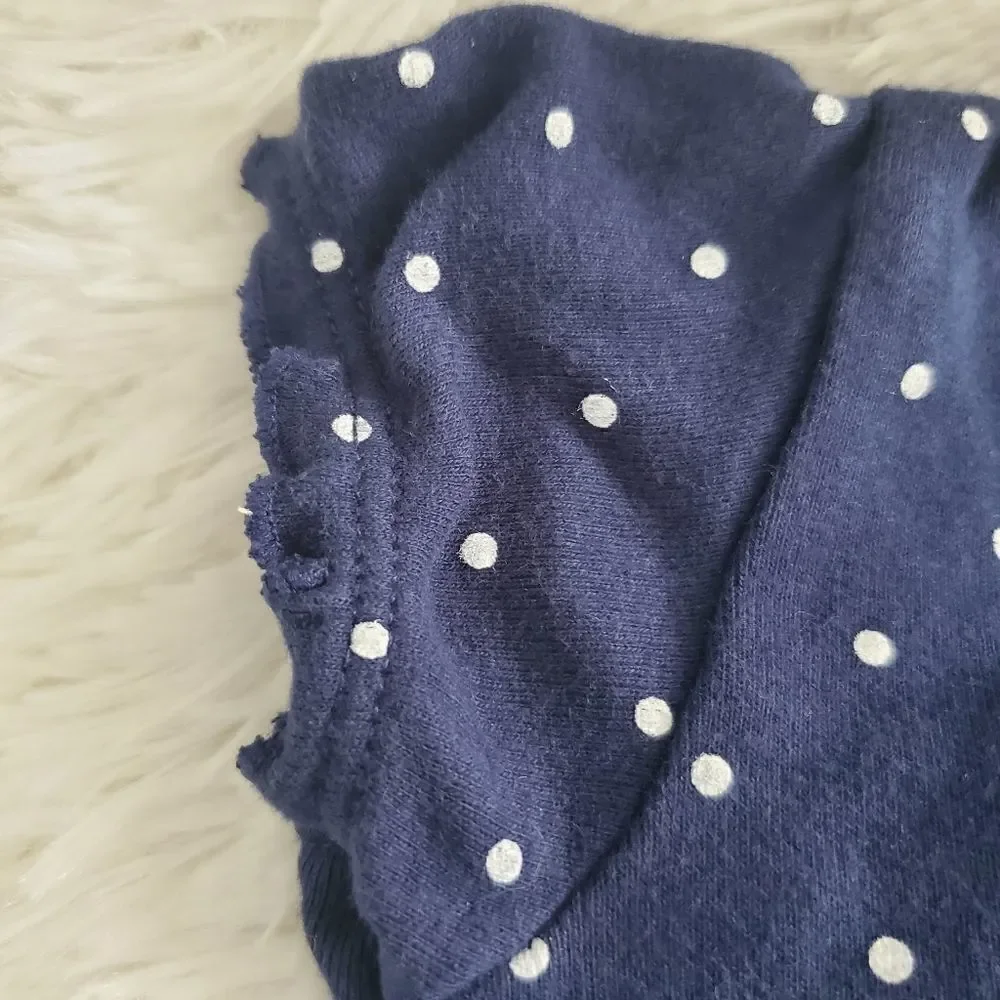 Carter's Baby Girl's Size 18M Navy Blue and White Polka Dot Romper